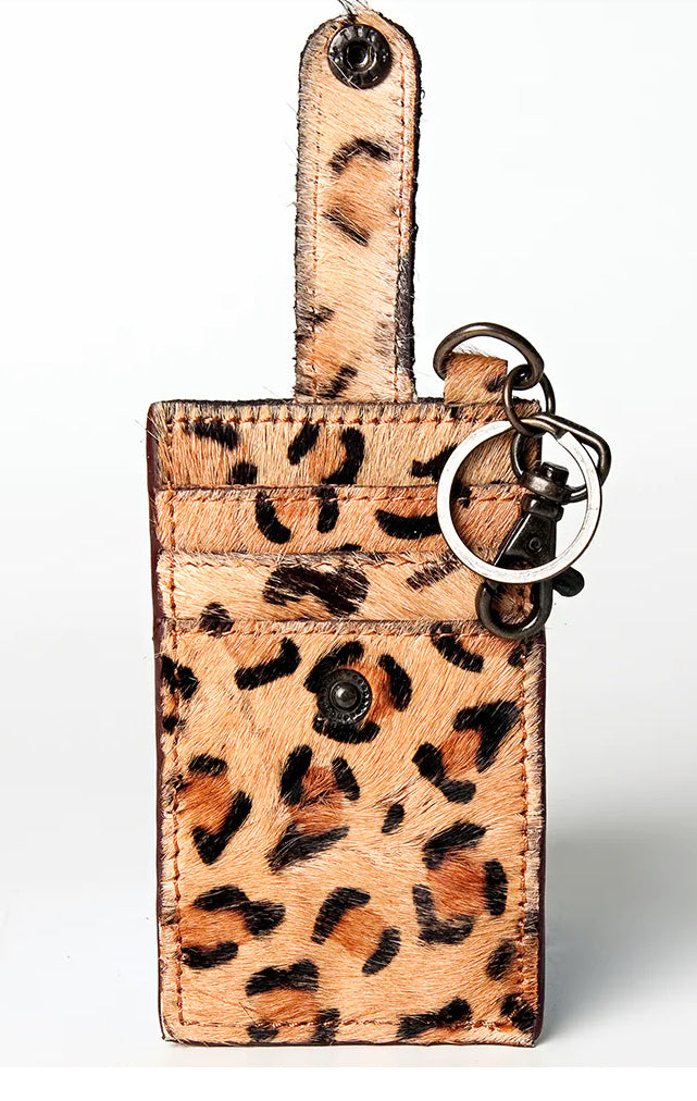American Darling cowhide leopard cardholder