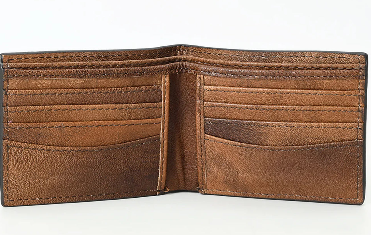 American Darling Genuine Leather Hand Tooled Bifold Wallet