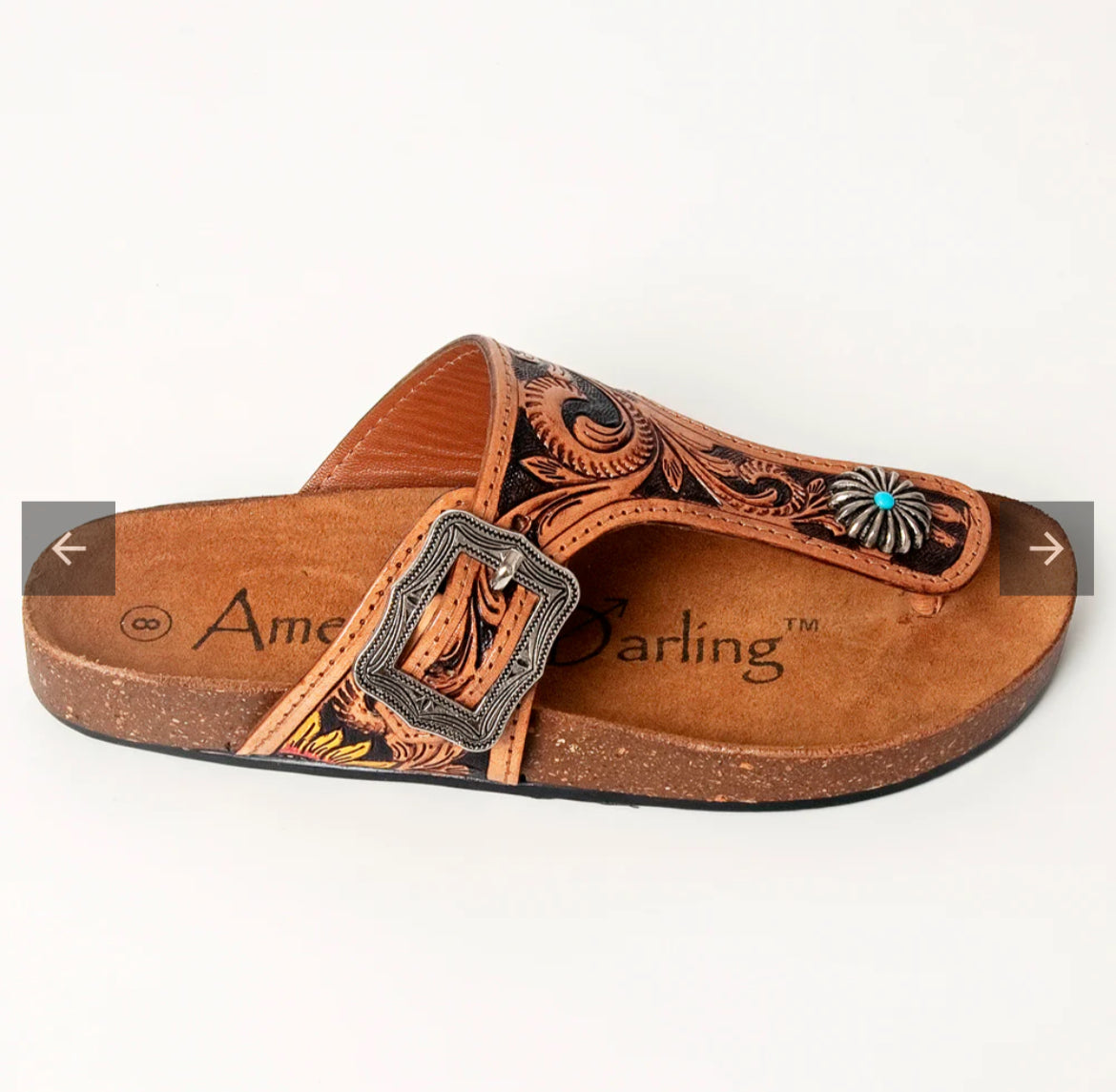 American Darling tooled leather slide