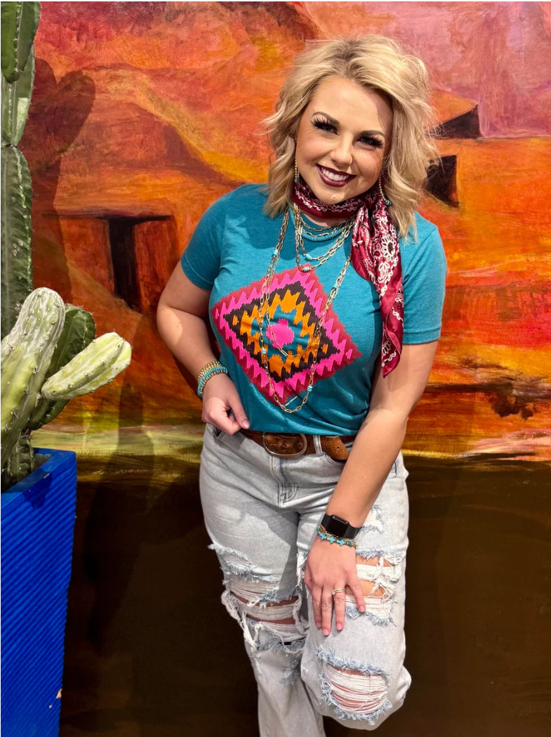 Texas True Cheyenne Aztec Tee