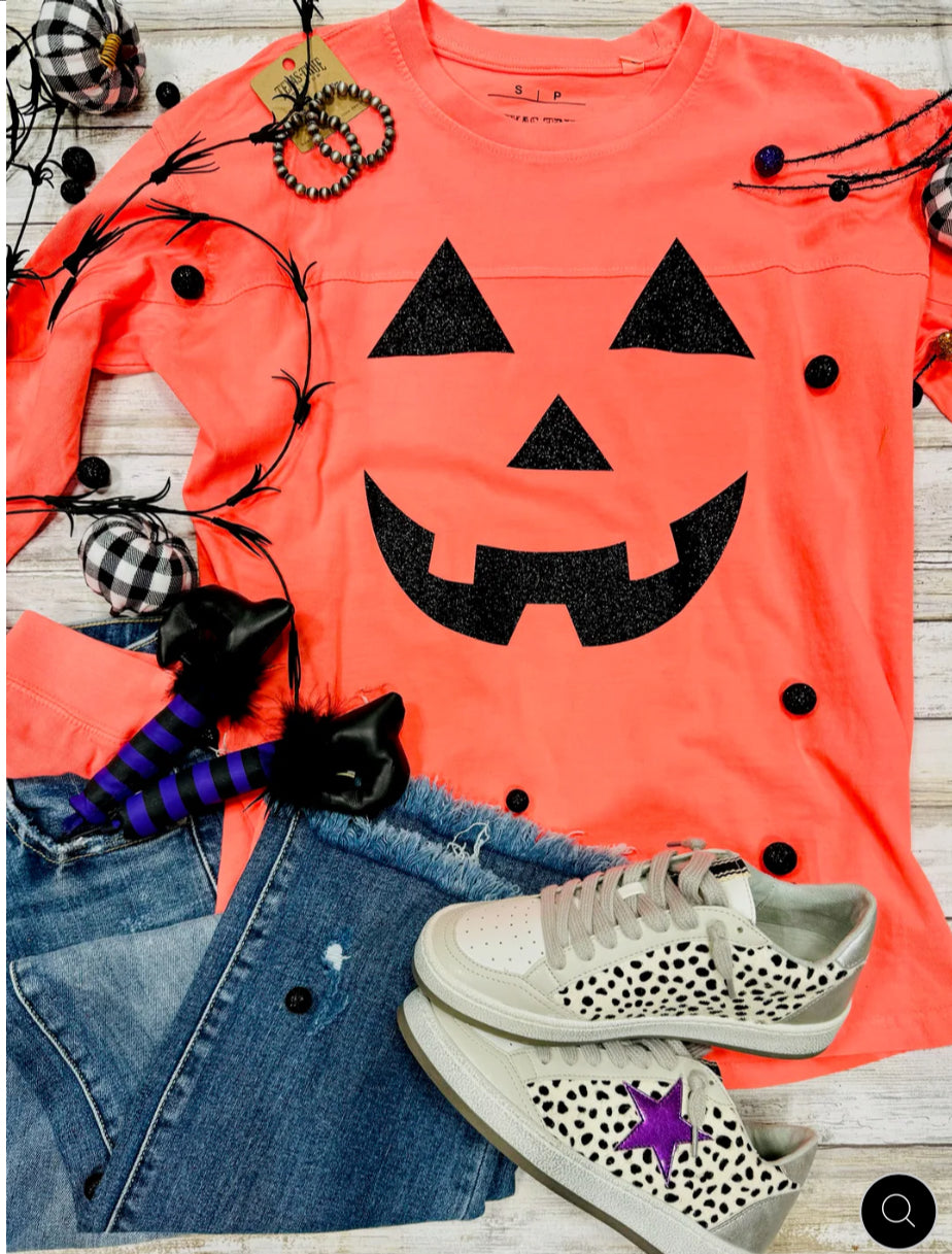 Texas True Glitter Jack O’Lantern Long sleeve