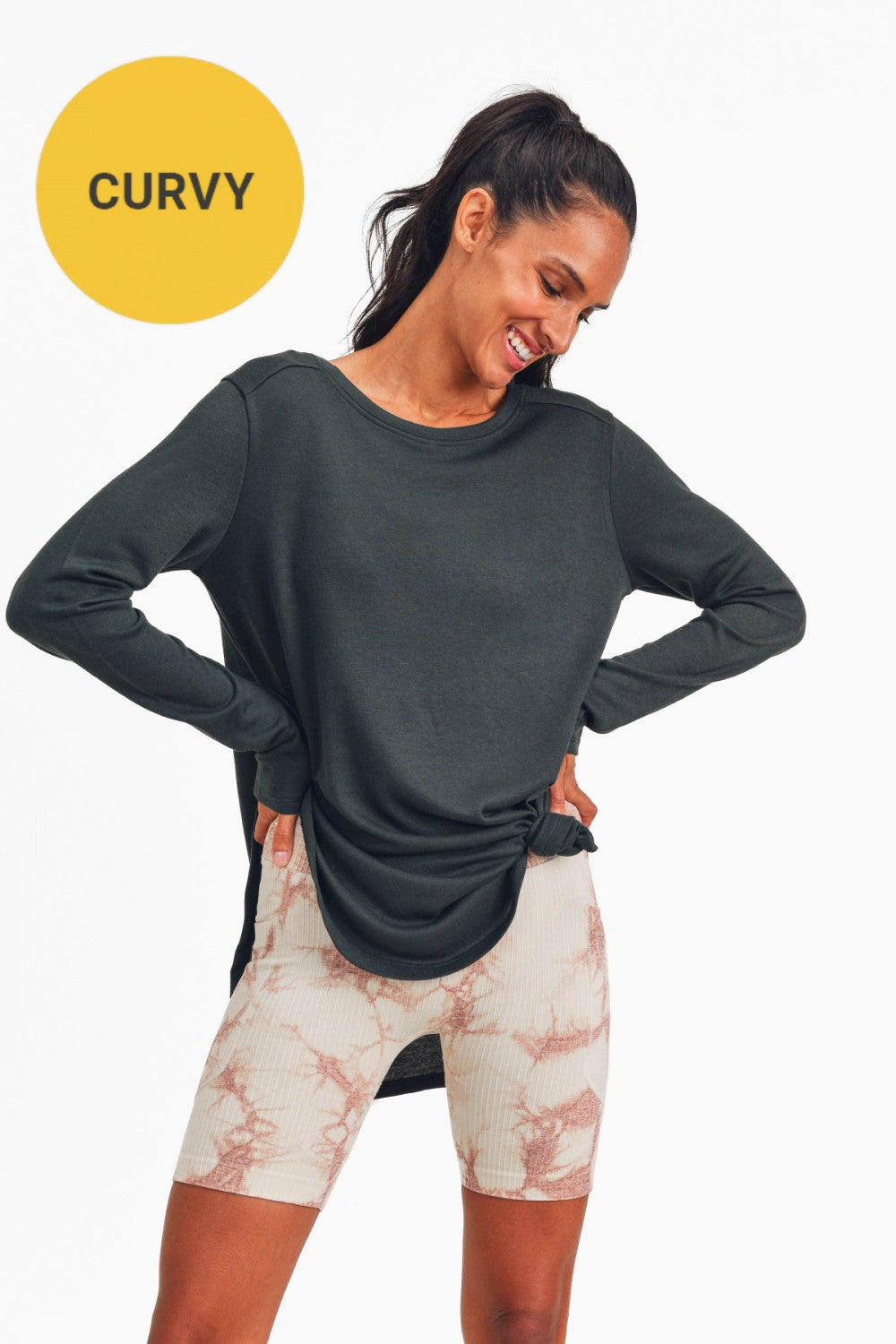 Long Sleeve Flow Top w/ Side Slits multiple colors