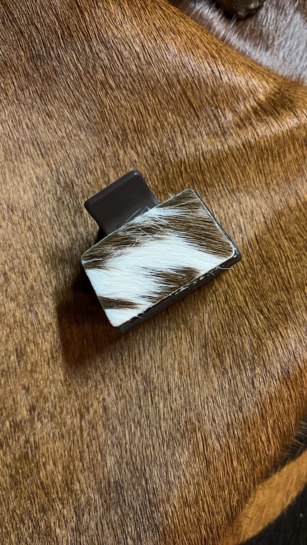 Mini Leather Etched Hair Clip