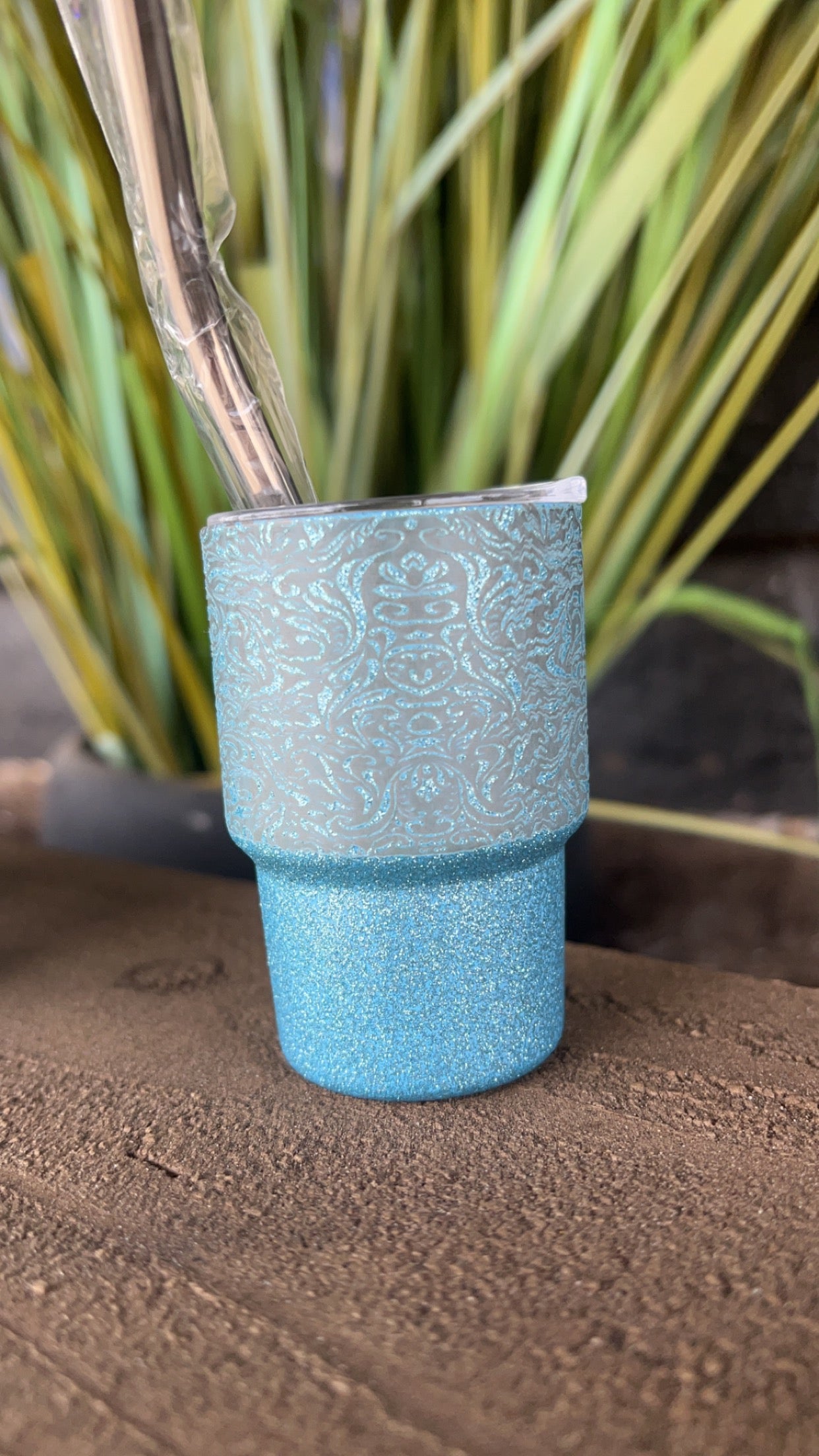 3 oz Etched Glitter Shot Glass Tumbler Multiple Colors