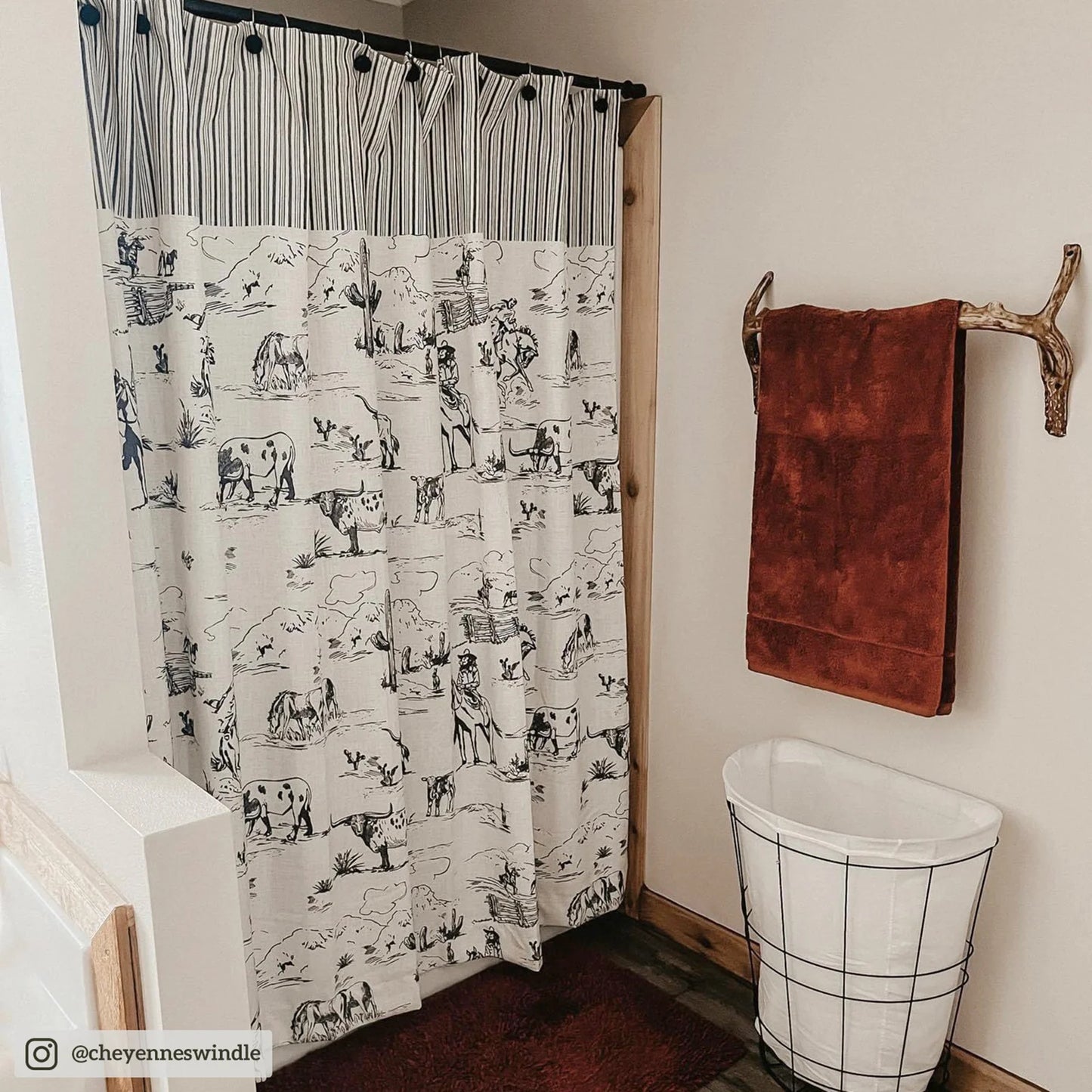 Western ranch life shower curtain
