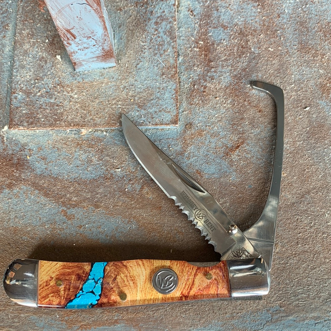 Whiskey Bent Turquoise River Hoof-Pick Knife point
