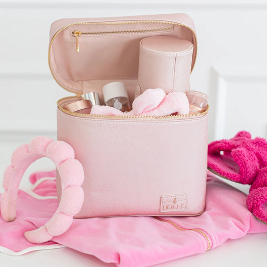 HOLLIS Mini Lux Mocha Makeup Bag