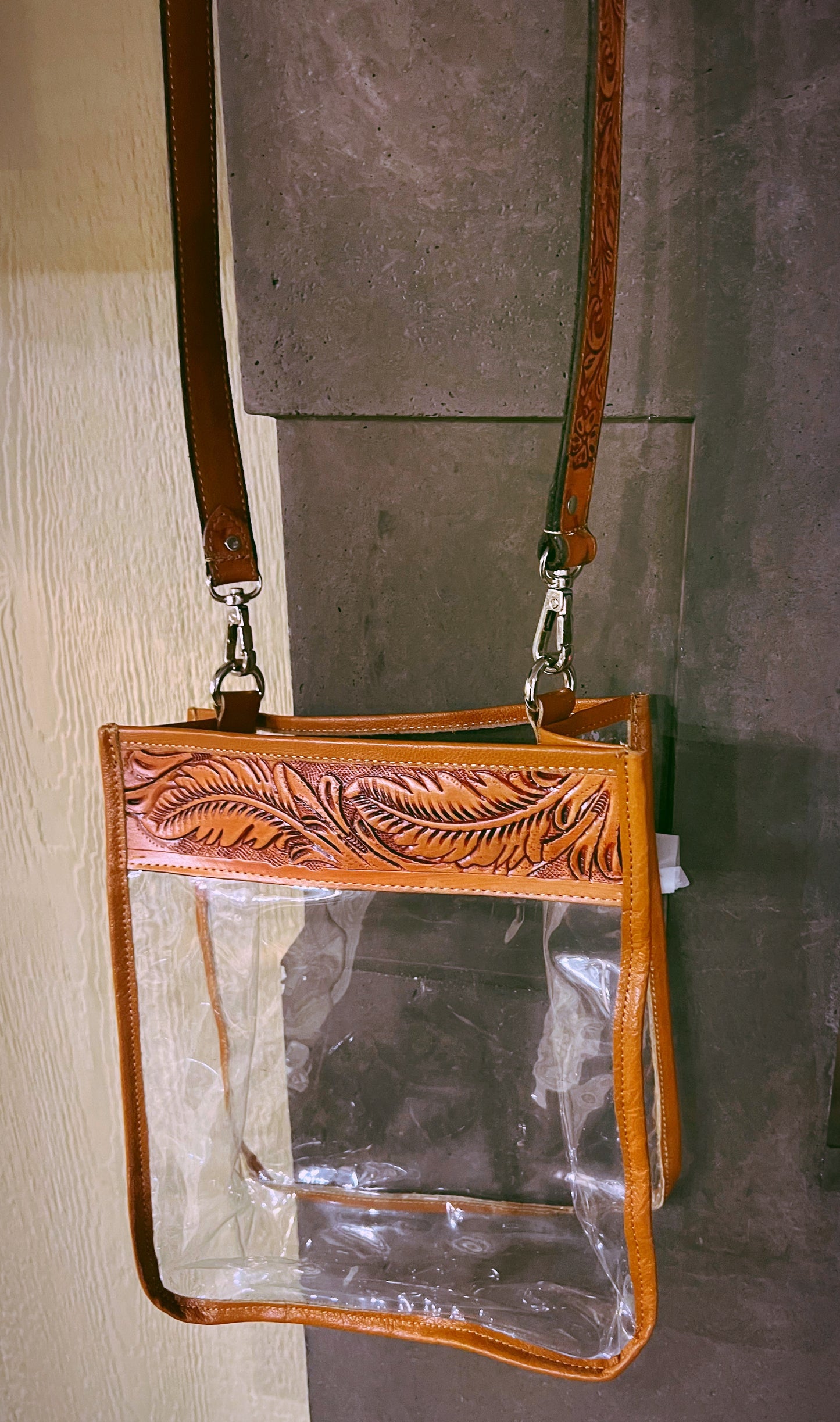 Clear tooled leather purse by American Darling
