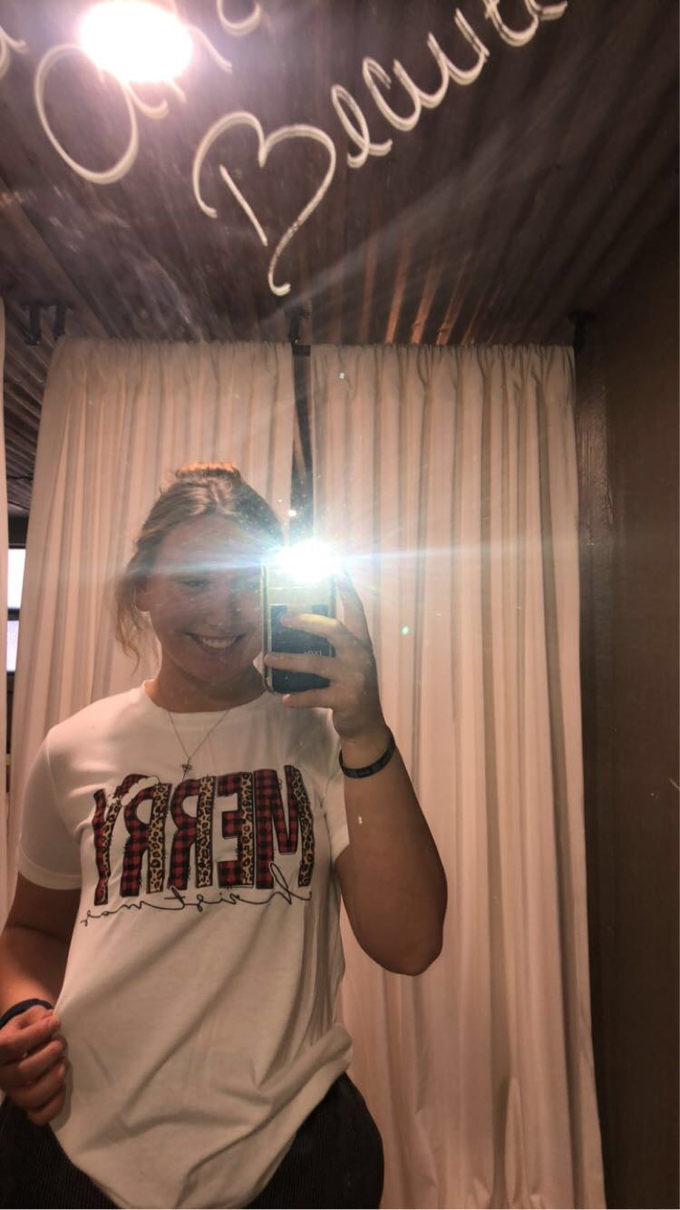 Merry Christmas cheetah tee