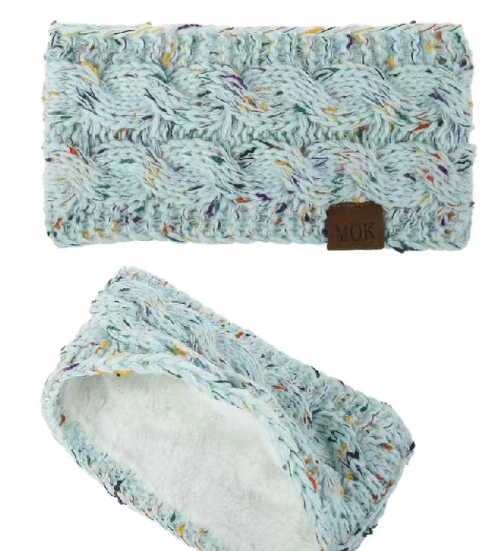 Knit double layer fuzzy headband