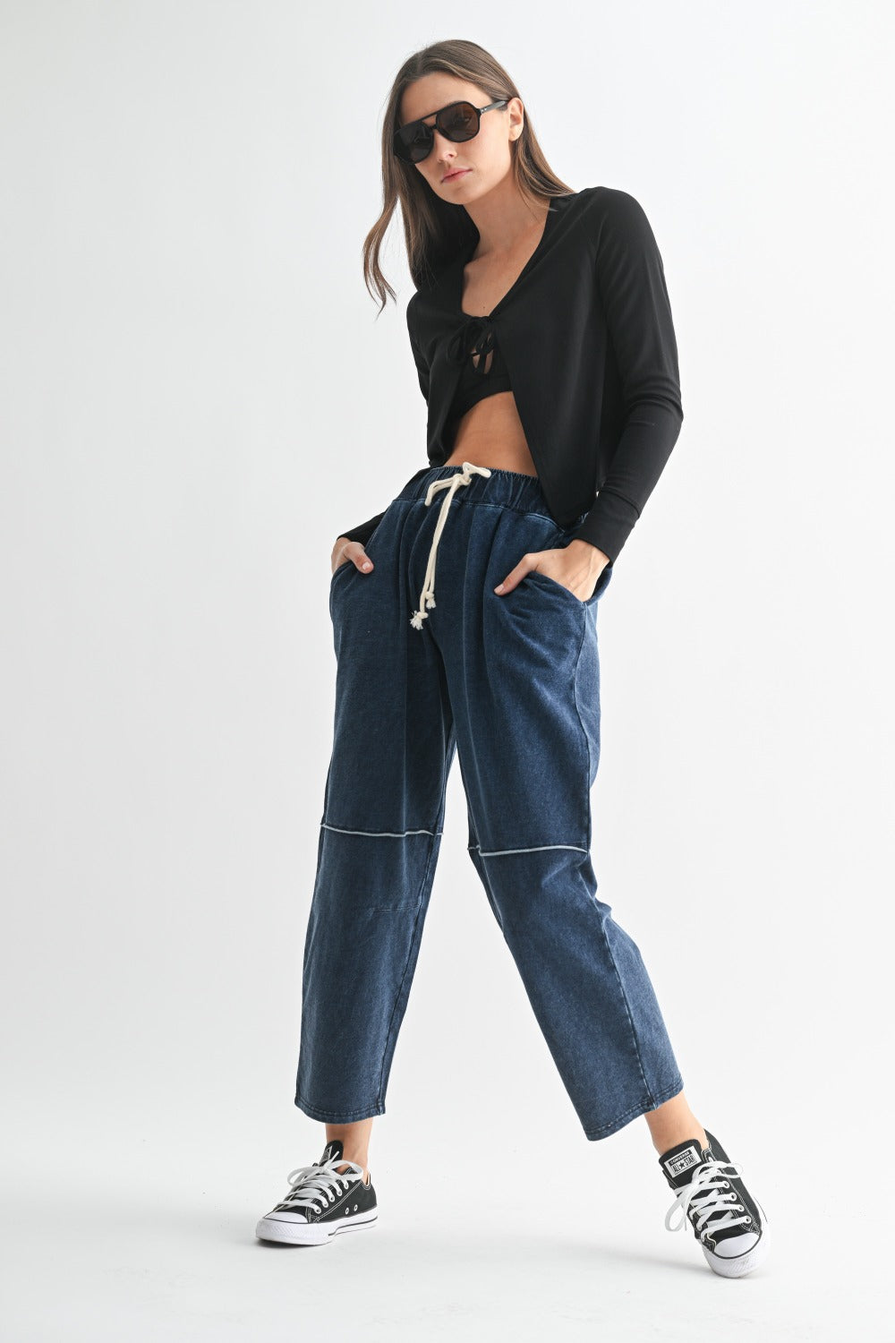 Mono b CHARMING BALLET TIE-FRONT SWEATER Cardigan
