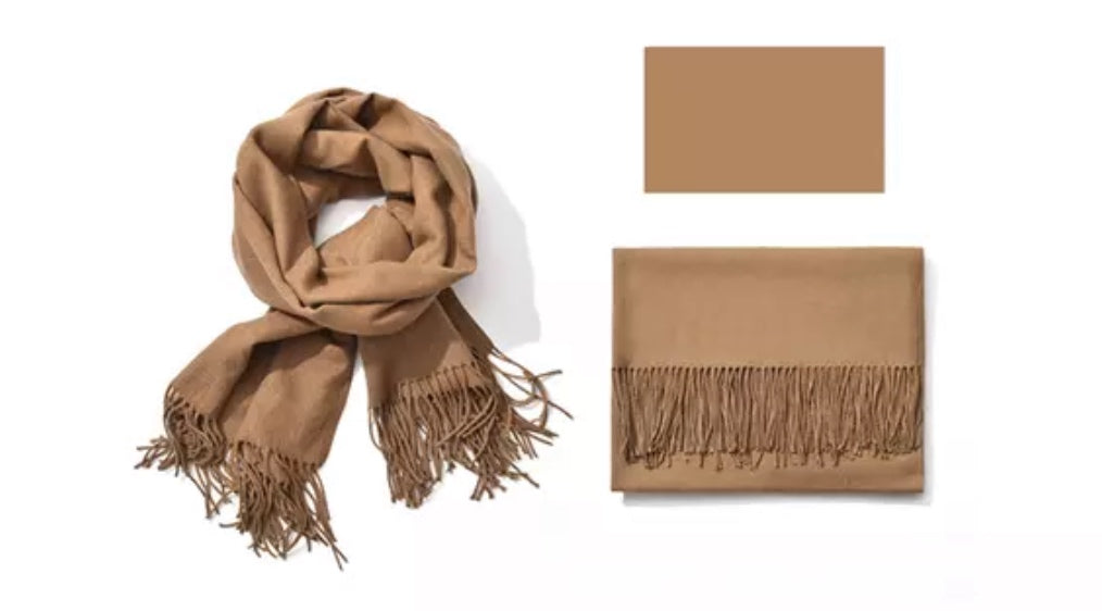 Cashmere Shawls With Soft Fringe