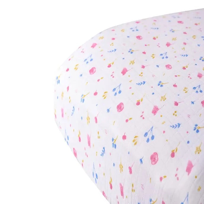 Watercolor Flower Crib Sheet