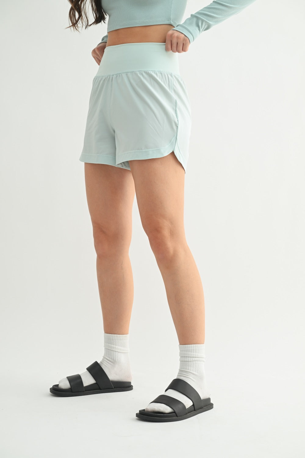 MONO B COMFORT WAIST ACTIVE SHORTS
