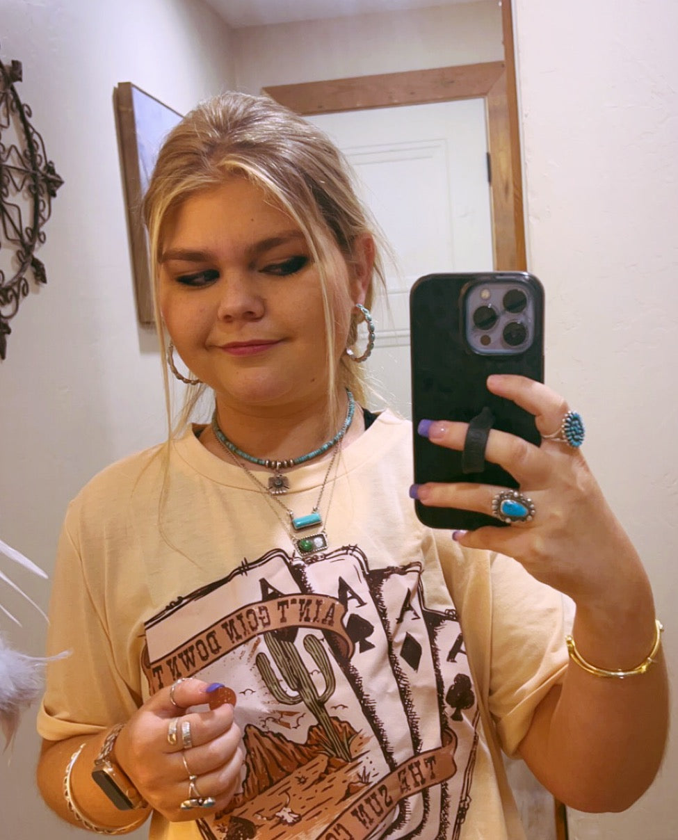 Faux turquoise hoop earrings