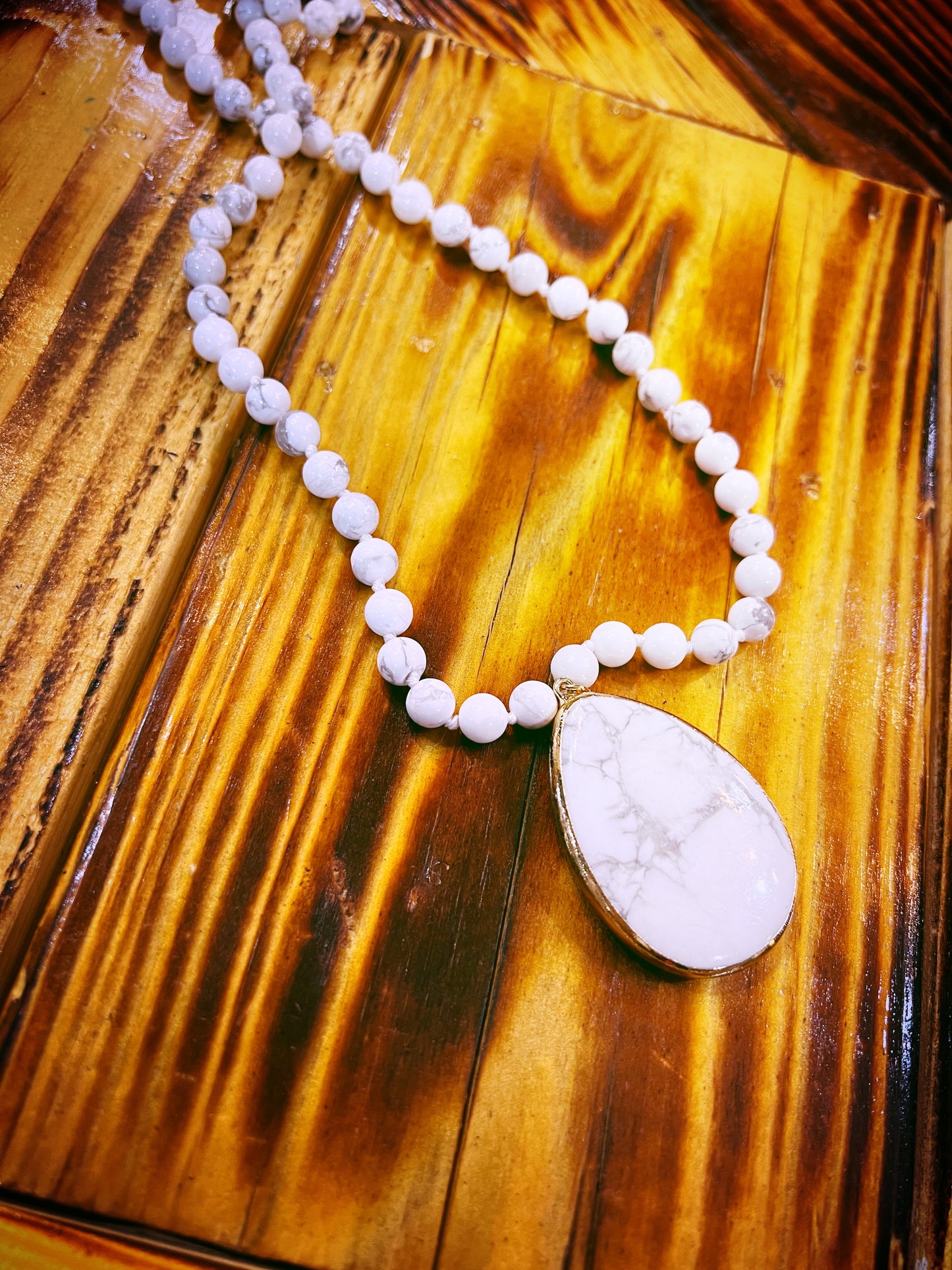 Long Beaded Necklace with Pendant