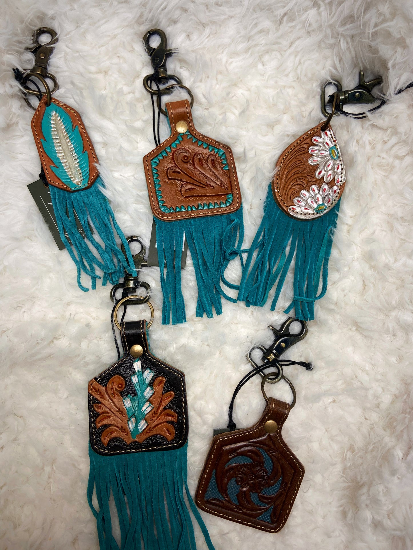 Myra Tooled Leather Keychain