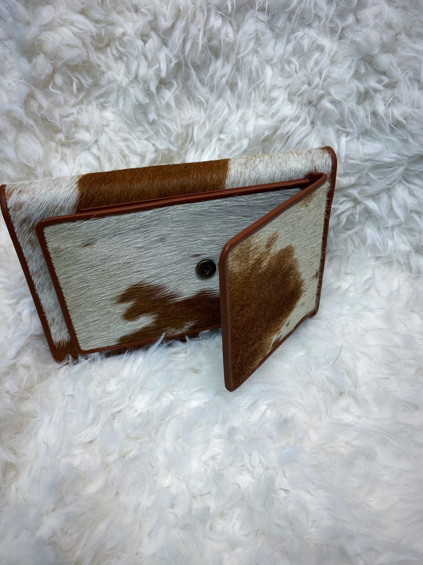 Brown & White Cowhide phone case Myra wallet
