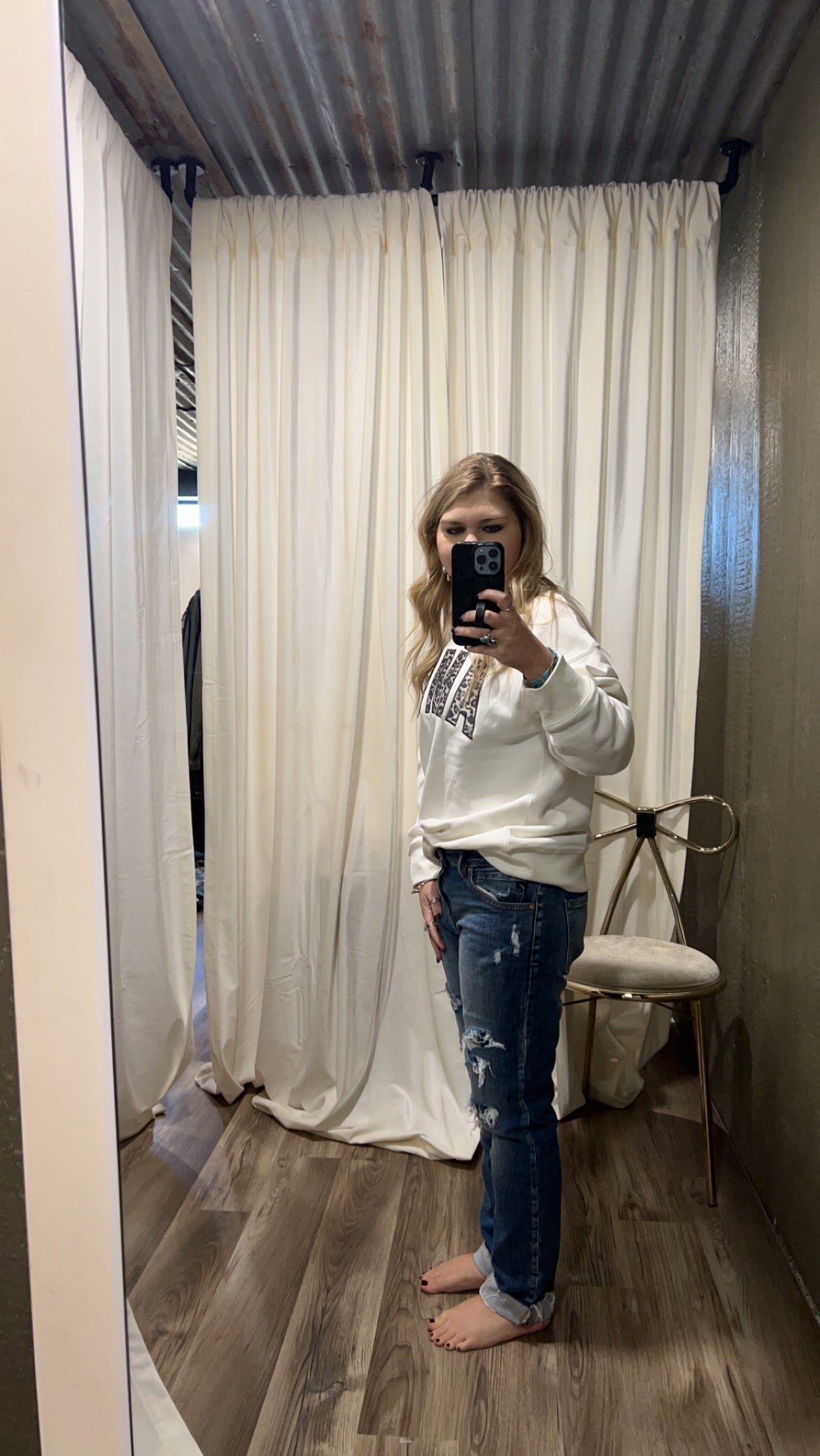 Leopard amen sweat shirt