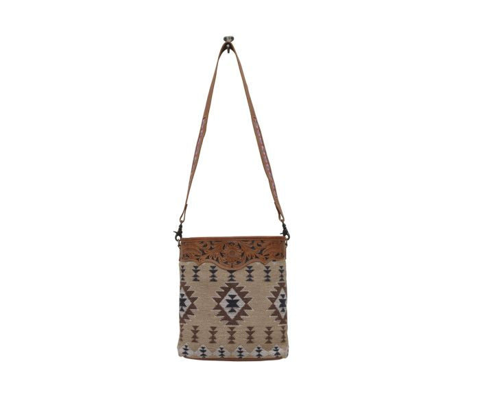 Myra Traditional Aztec tooled bag messenger