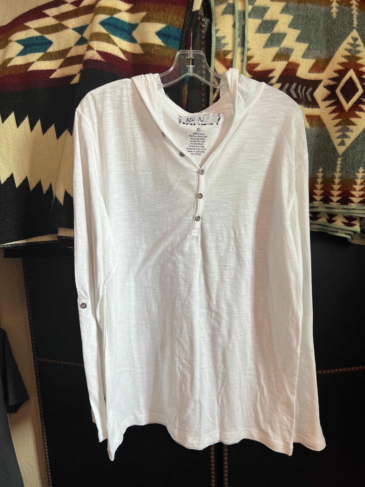 White long sleeve hood