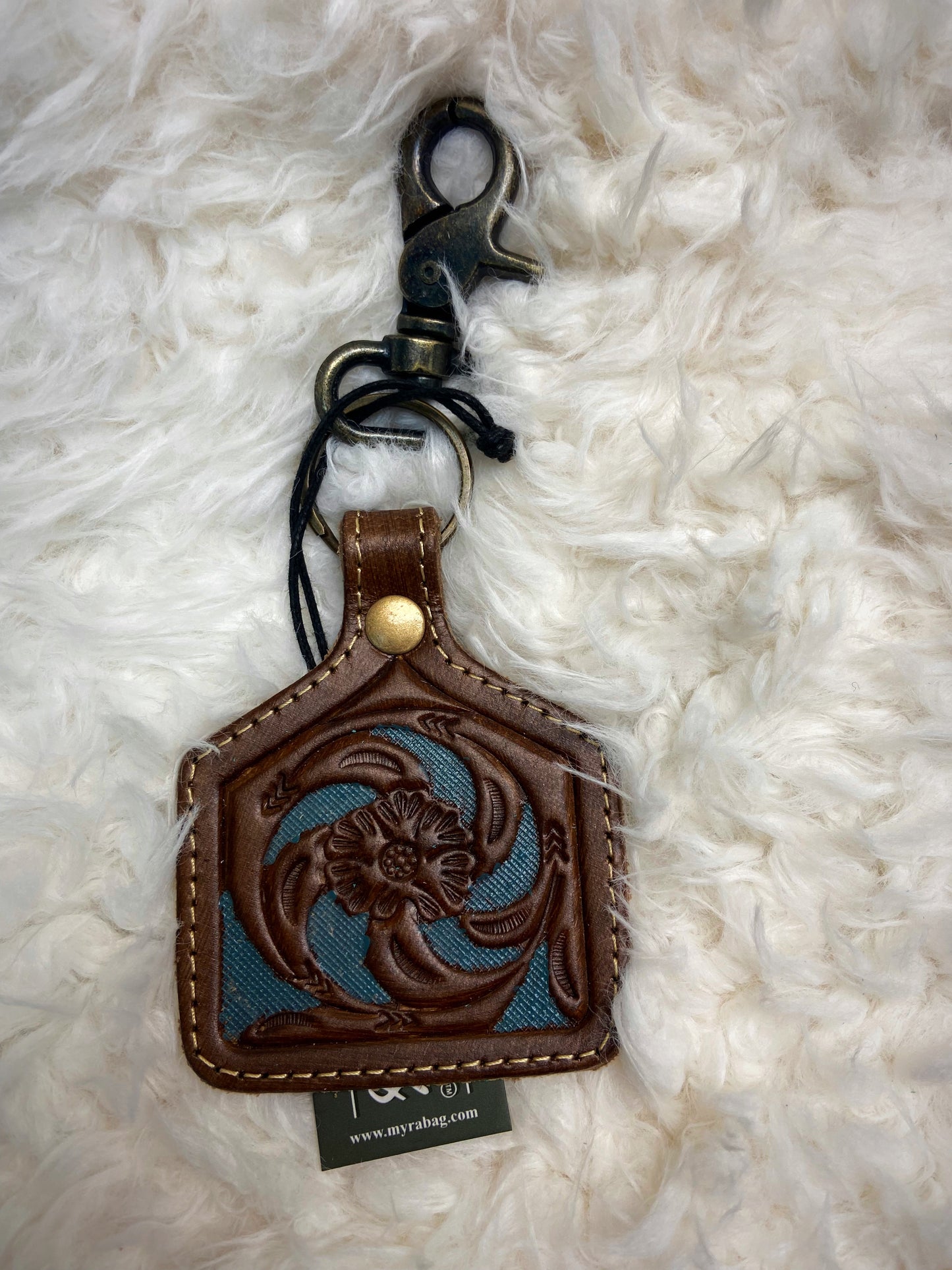 Myra Tooled Leather Keychain
