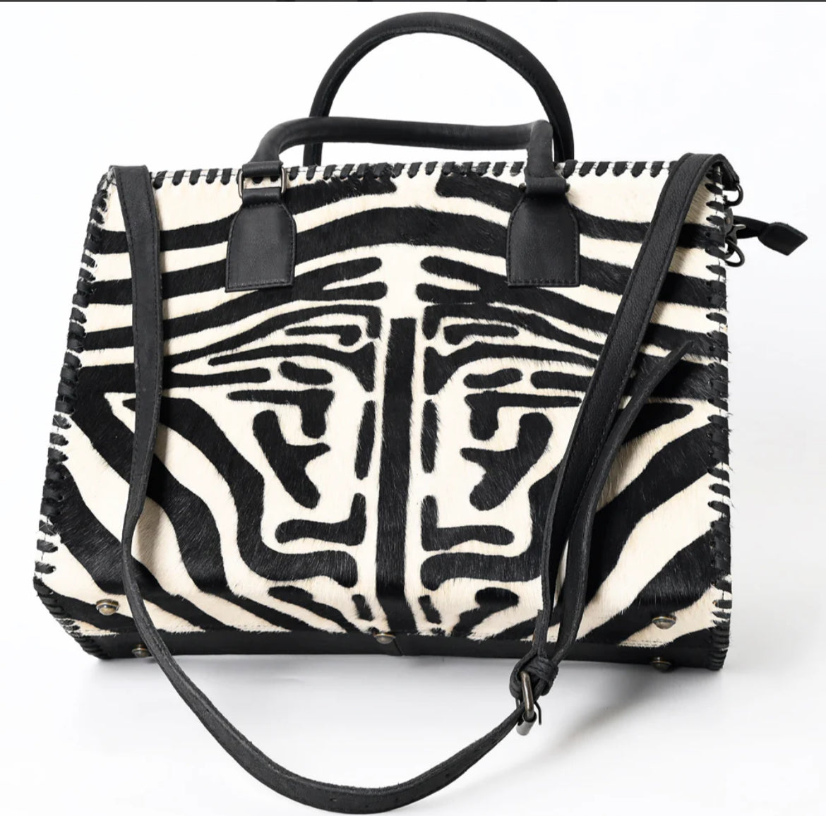 Zebra Tote Hair On Genuine Western Leather Women Bag