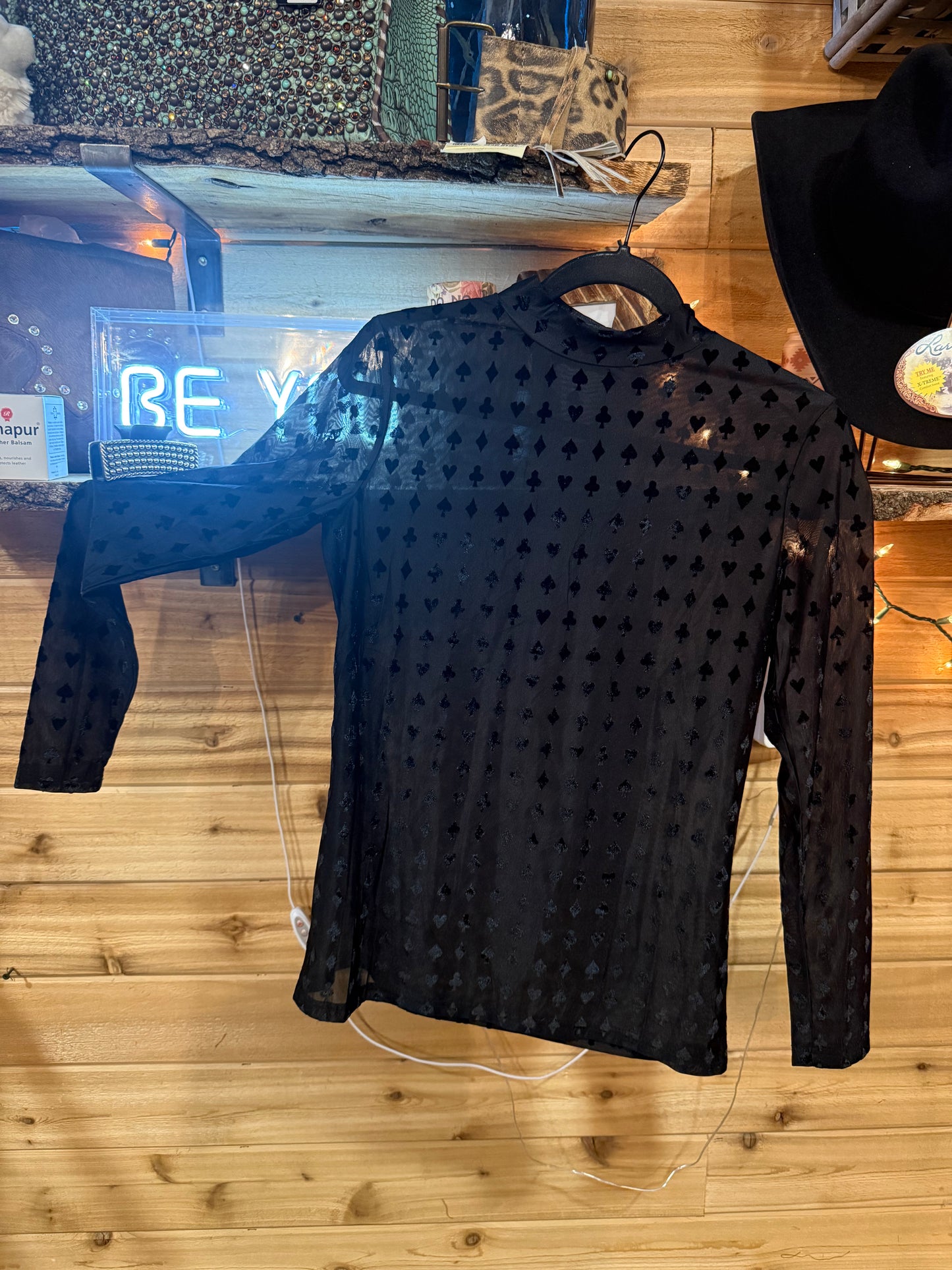 Backjack Velvet Mesh Long Sleeve Shirt