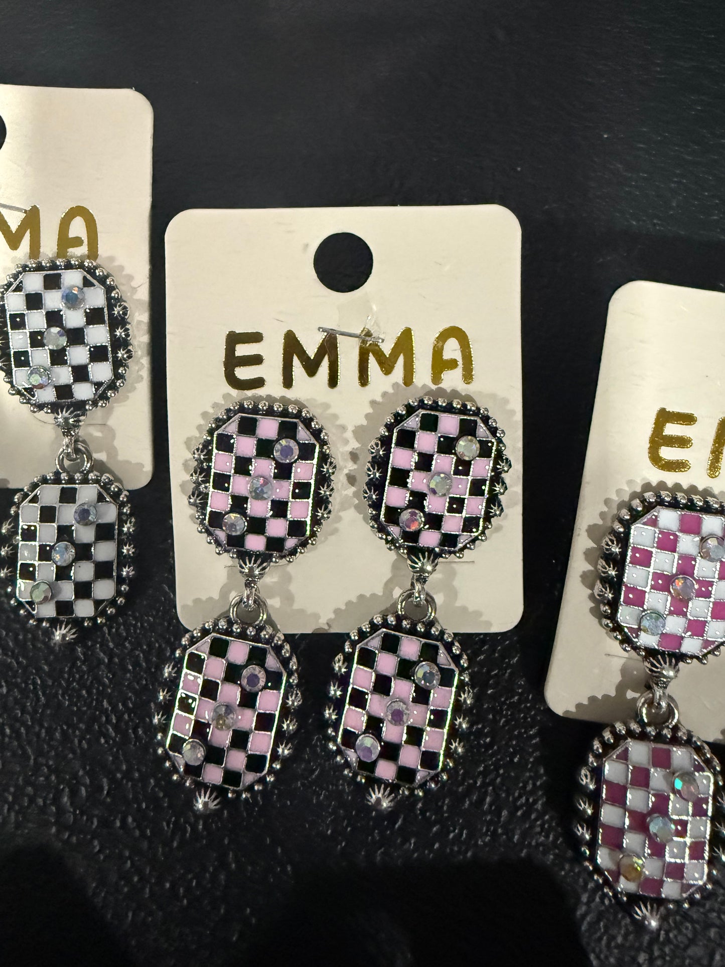 Faux Checked Earrings