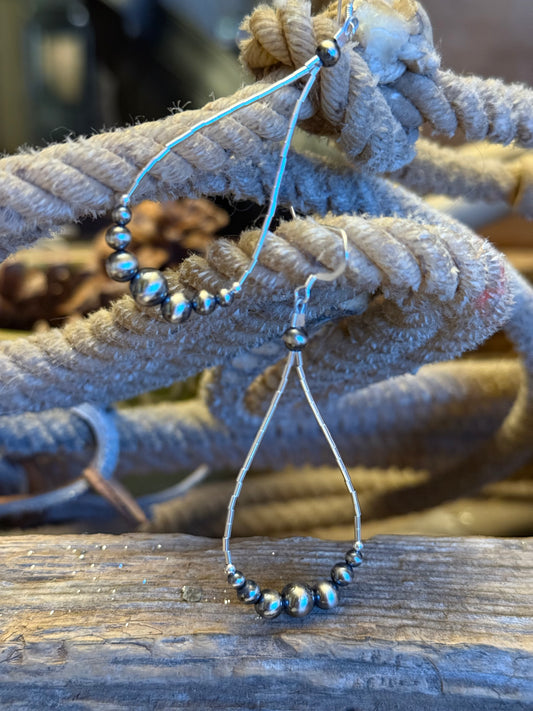 Sterling Silver Pearl Teardrop Loop Earrings
