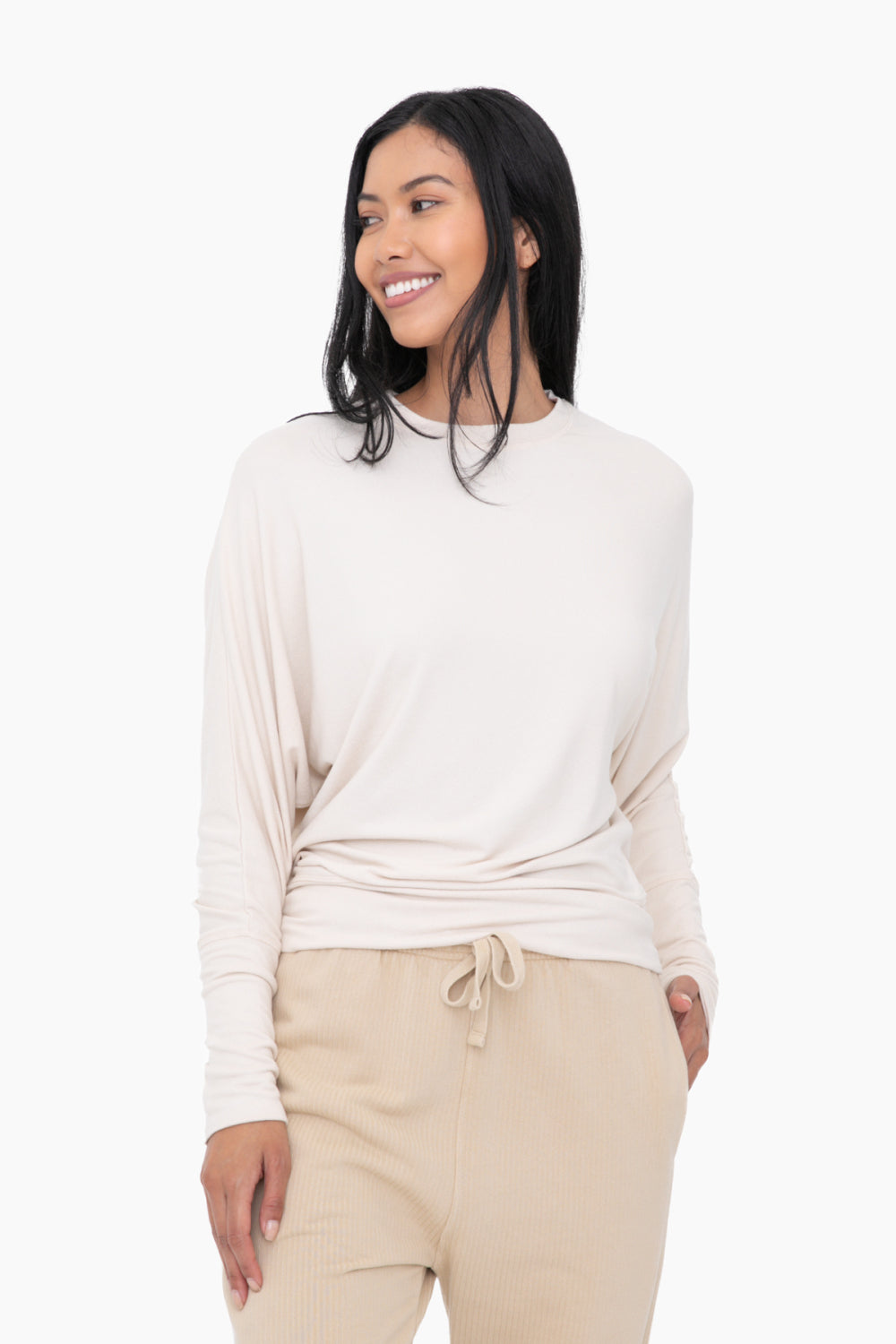 Mono B Butter Soft Dolman-Sleeved Top