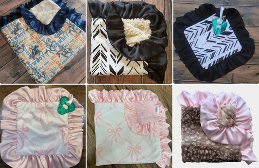 Minky Baby Blanket, Teether or Carseat Cuddler