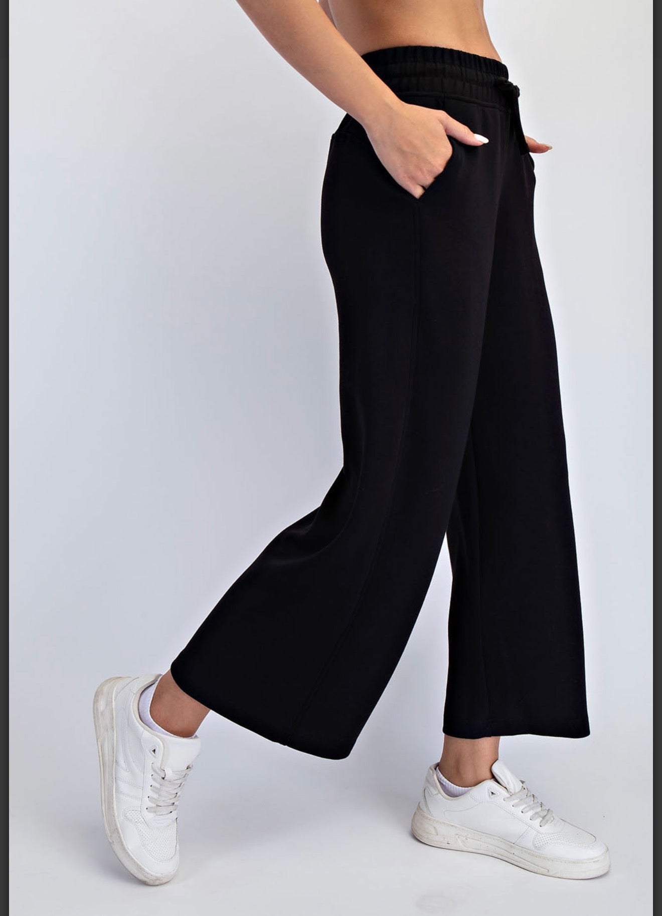 MODAL SCUBA CROPPED WIDE PANT