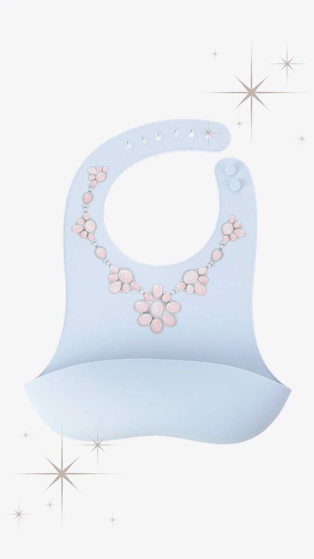 PINK CLUSTER - PRECIOUS TURQUOISE Squash Blossom Bib