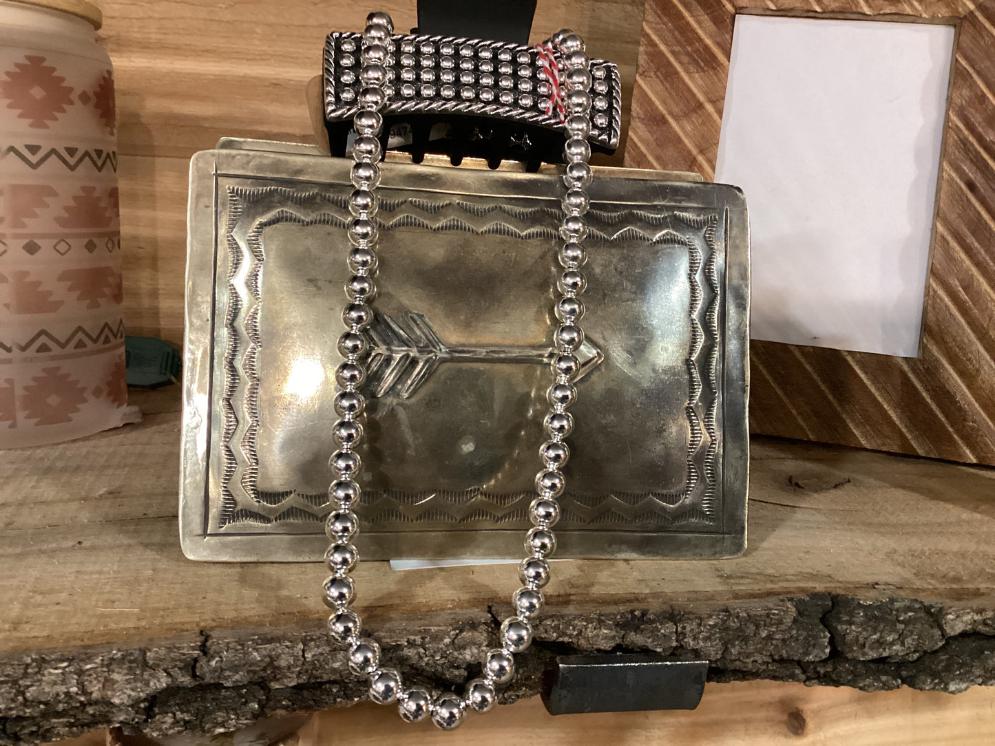 Sterling Silver overlay  Bead Necklace 20”