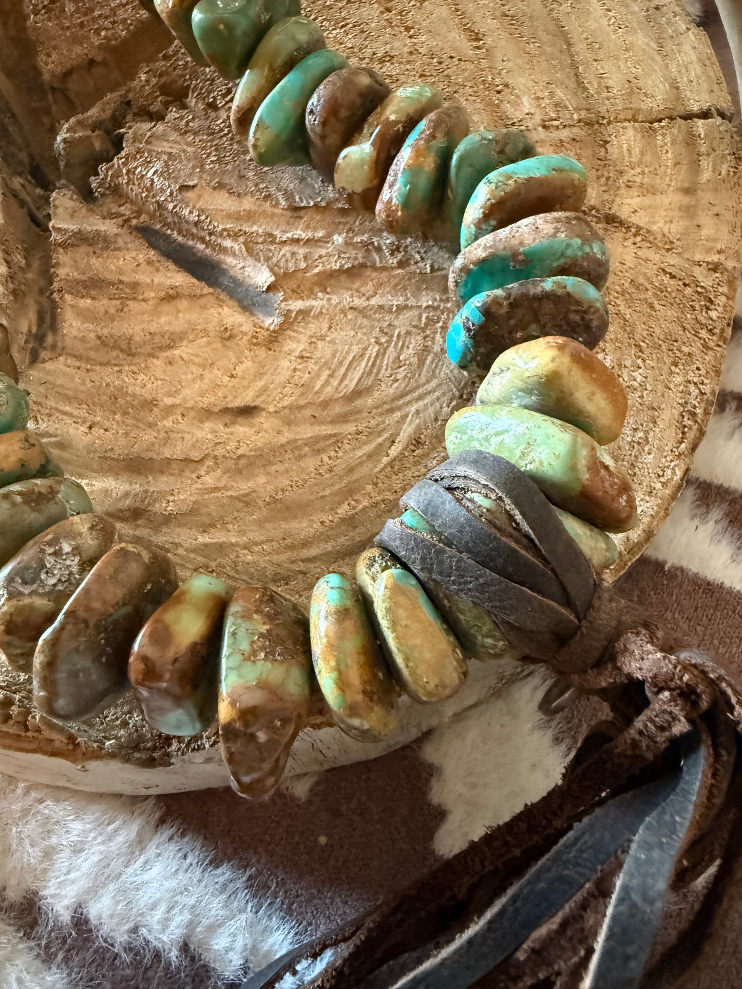 Authentic Turquoise Nugget & Buffalo Nickel Concho Necklace