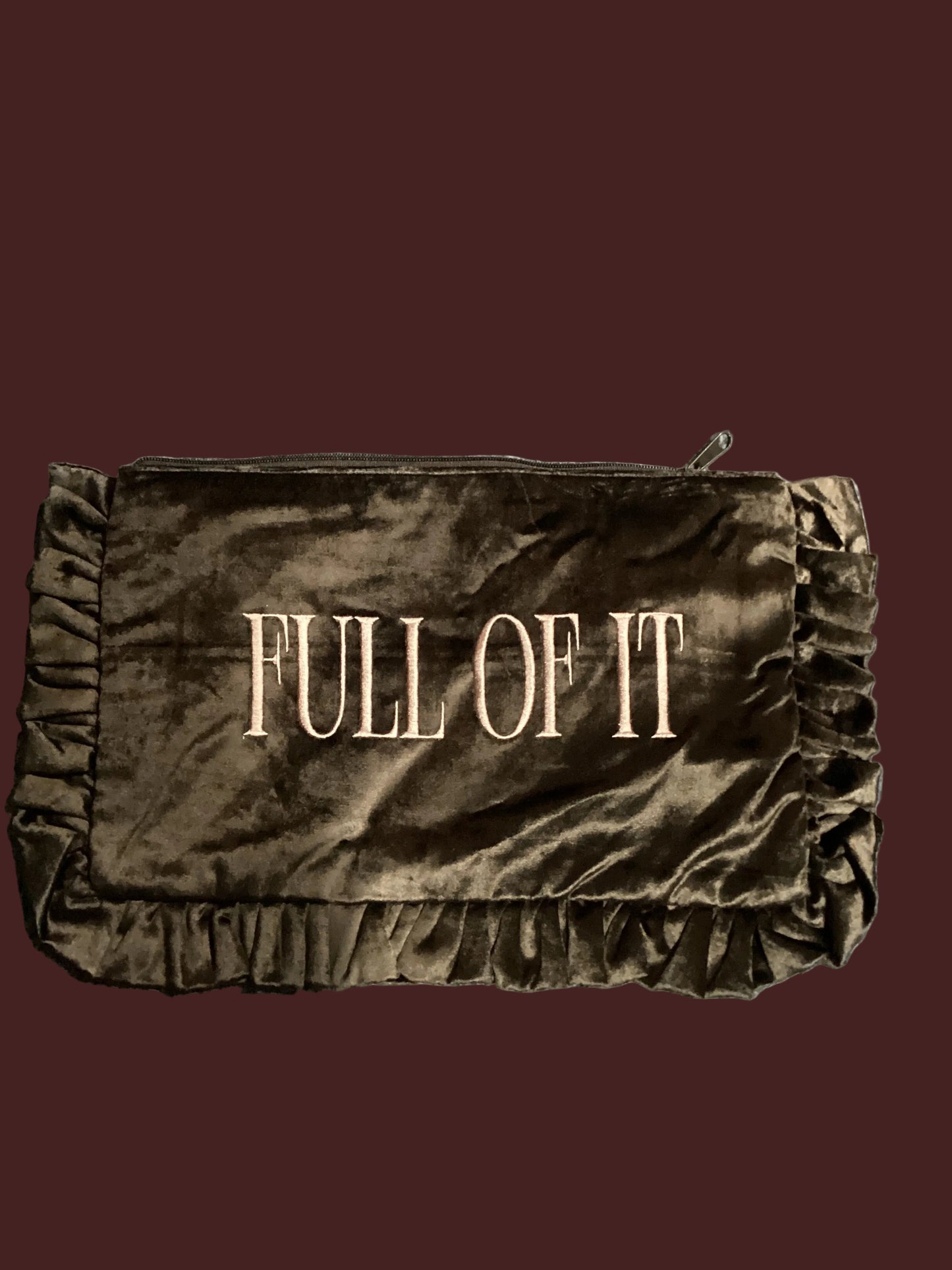 Velvet Ruffle Travel Pouch
