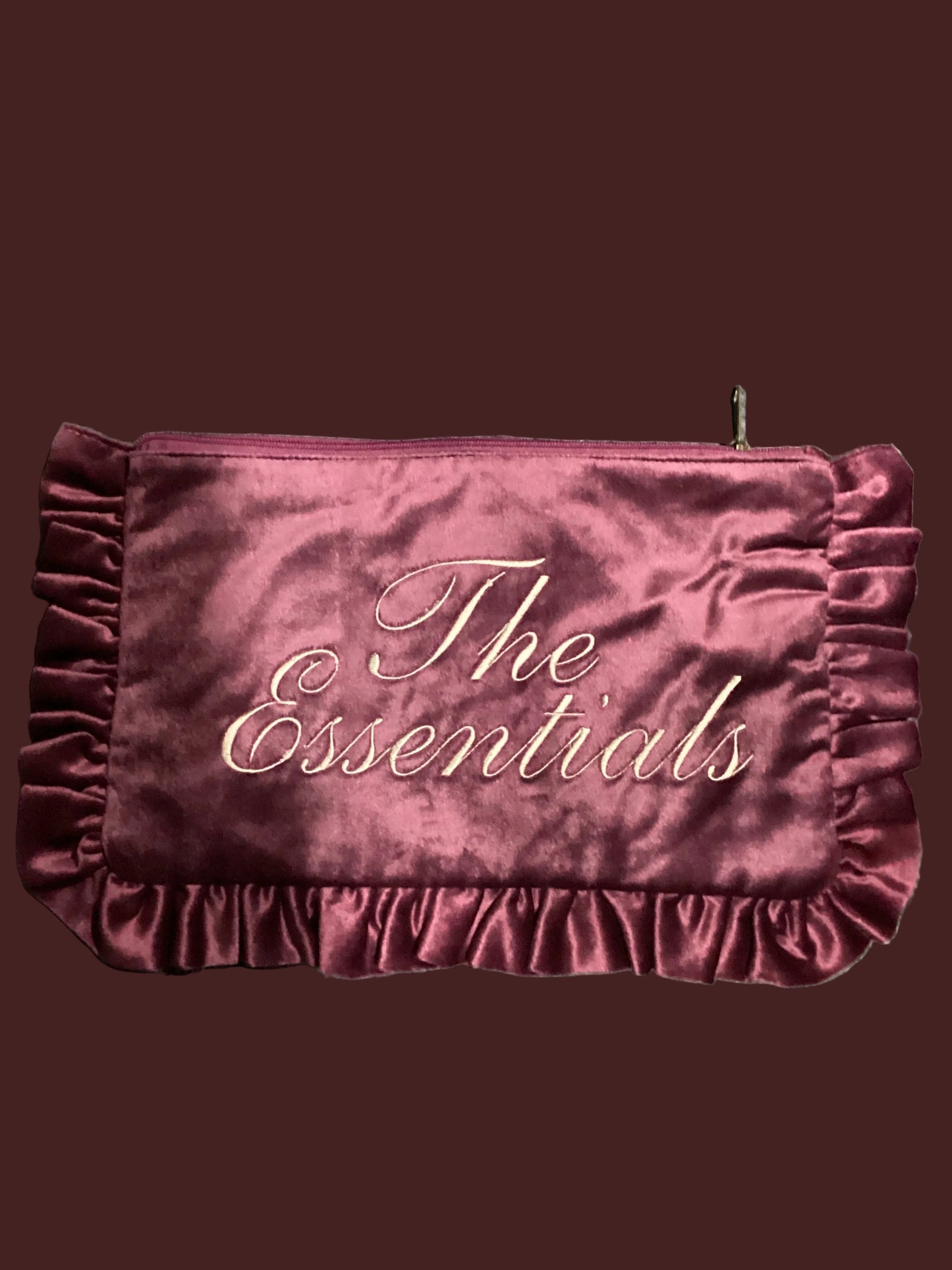 Velvet Ruffle Travel Pouch
