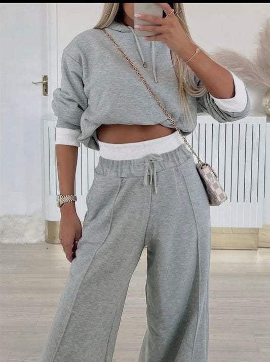 Hooded Sweatshirt Sports Pants Set