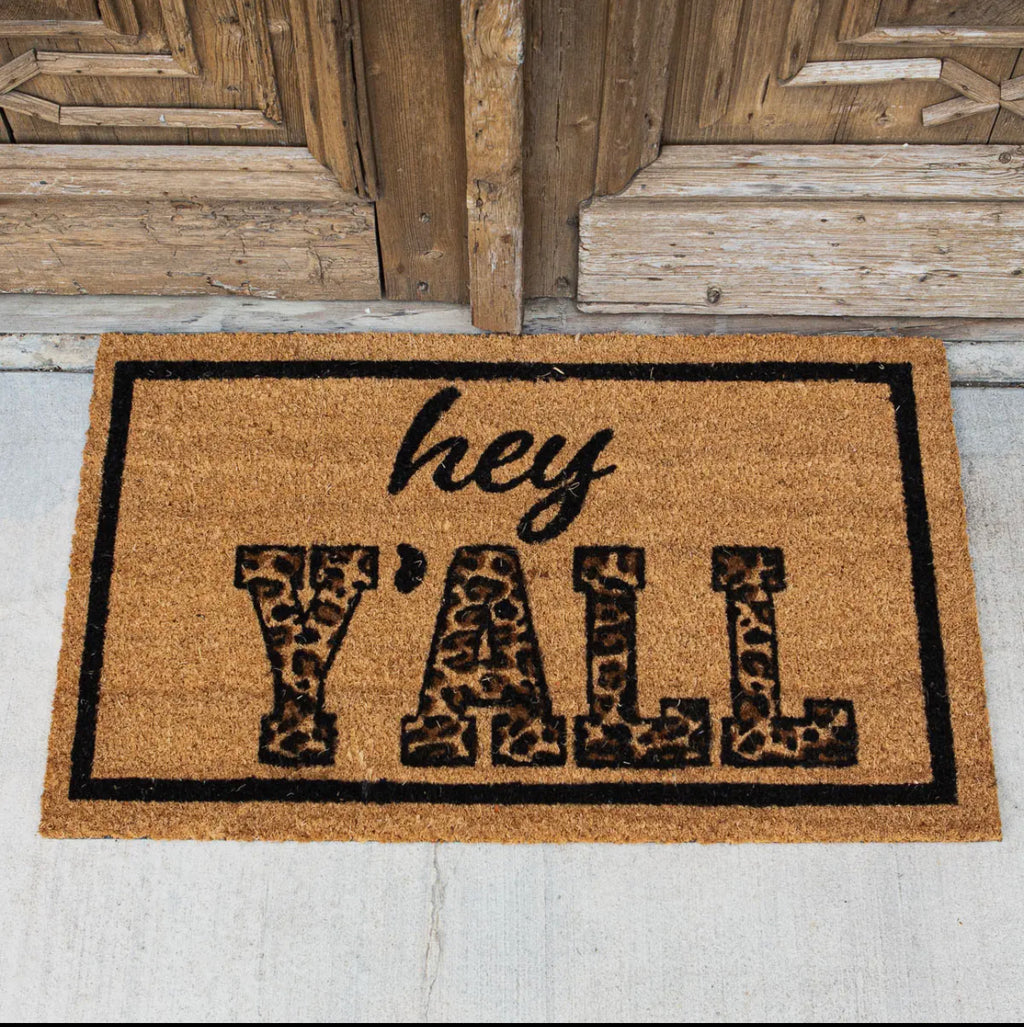 Hey Y'all Coir Doormat Natural/Black/ Brown 30x18