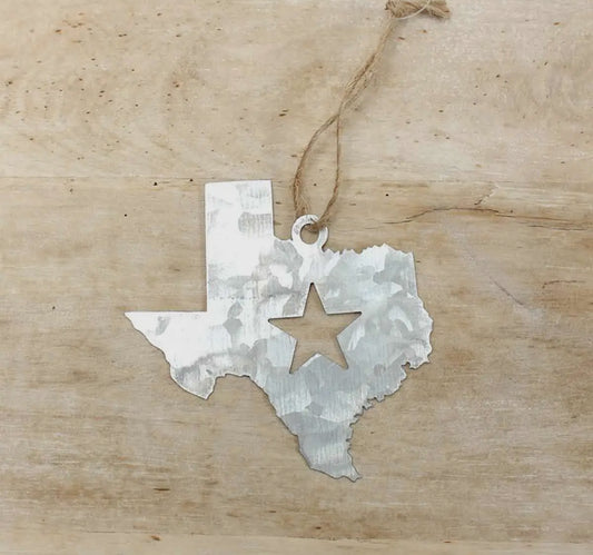 Galvanized Texas Ornament