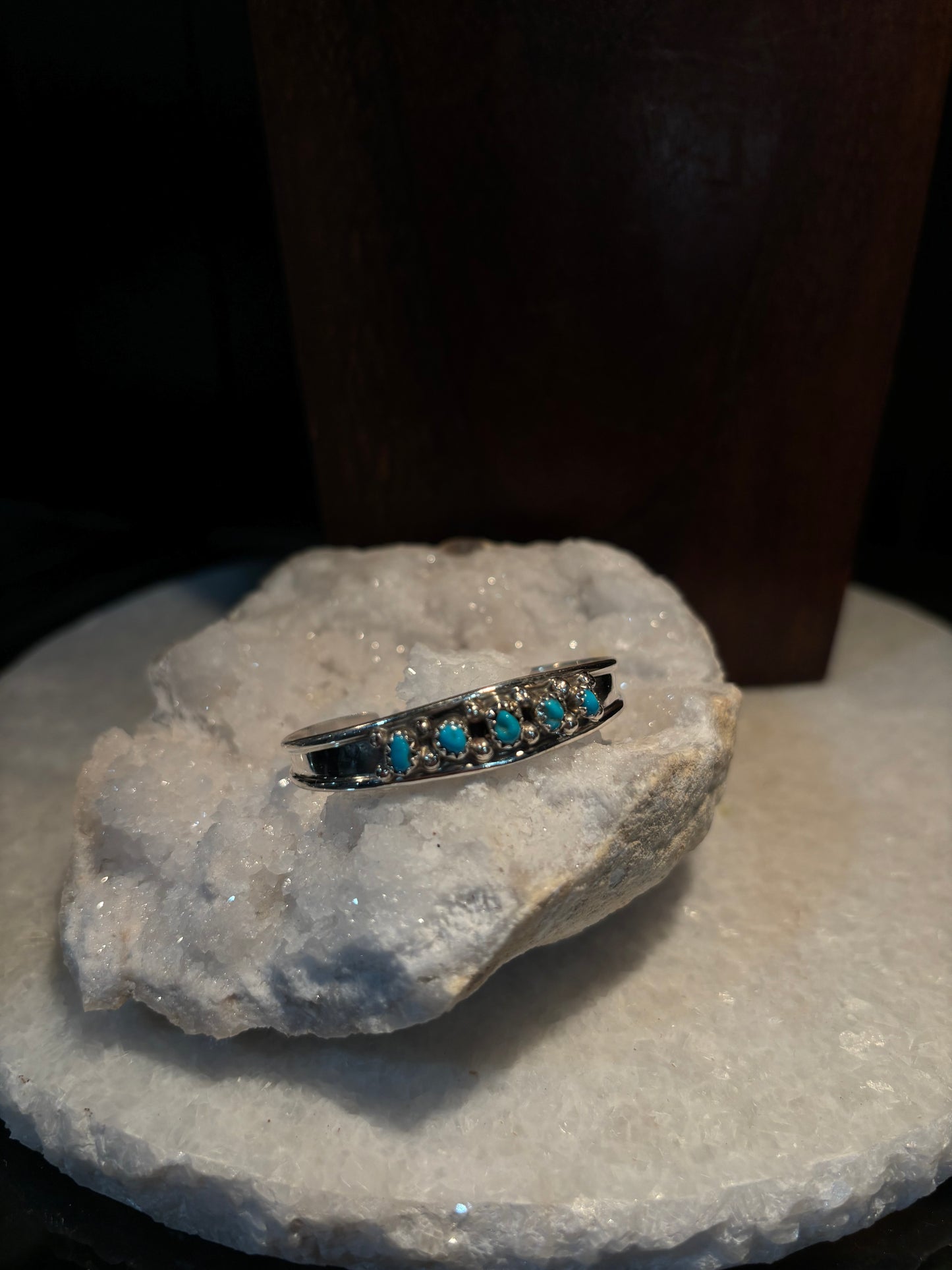 Alvira Cadman Navajo Handmade Kingman Turquoise Child Bracelet