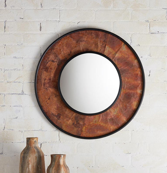 Hammered Burnt Copper Mirror