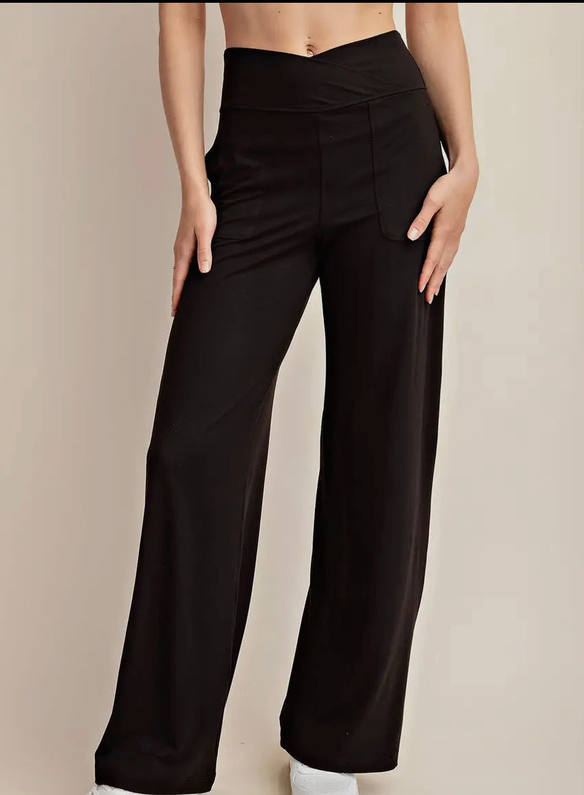 Rae Mode Black Butter Soft V Waist Wide Pant