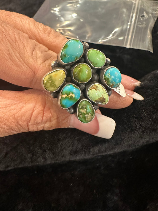 Sterling Silver Navajo Sonoran Gold Marked Handmade Sz 7 Ring