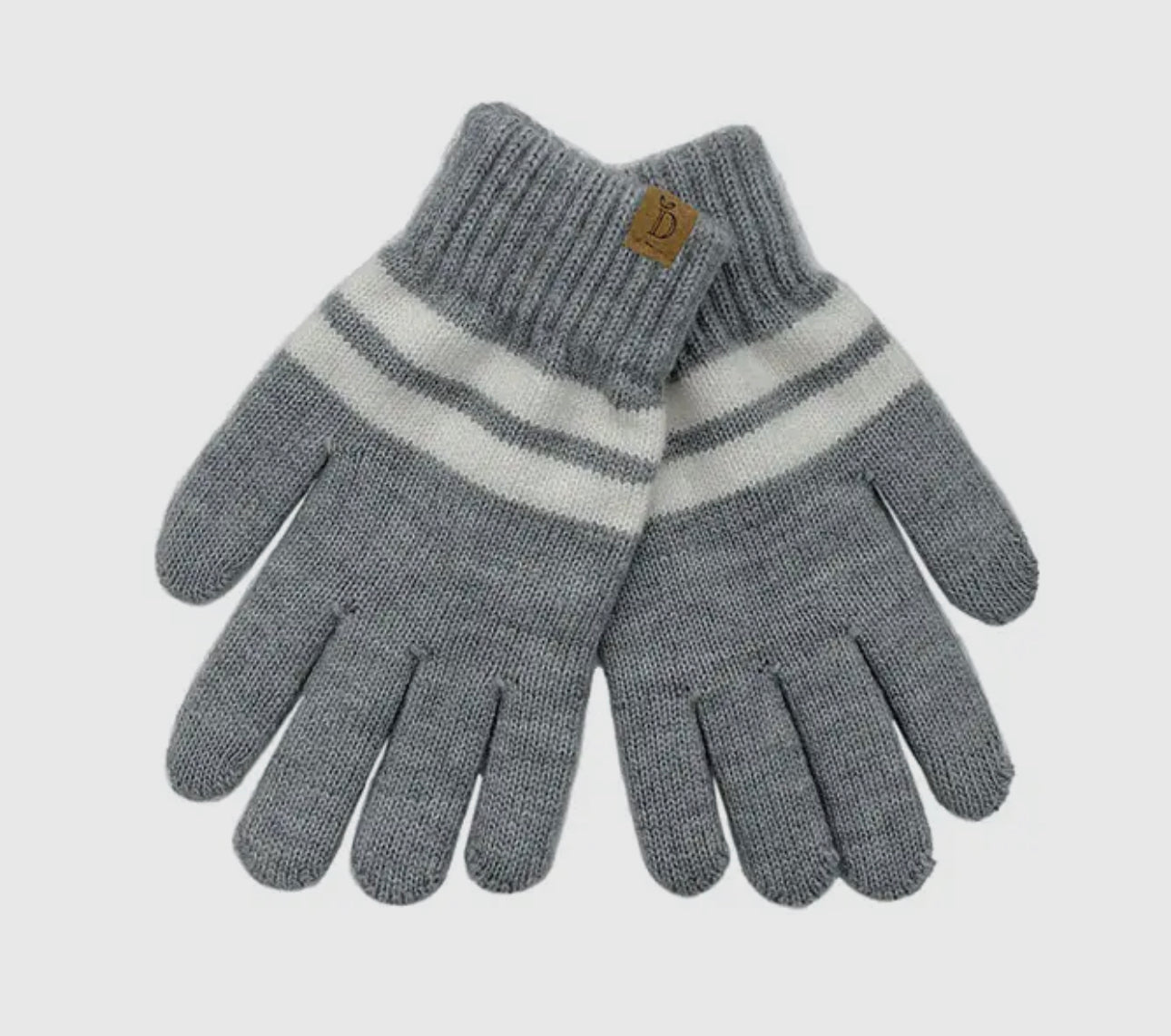 Super Soft Striped Knit Touch Gloves