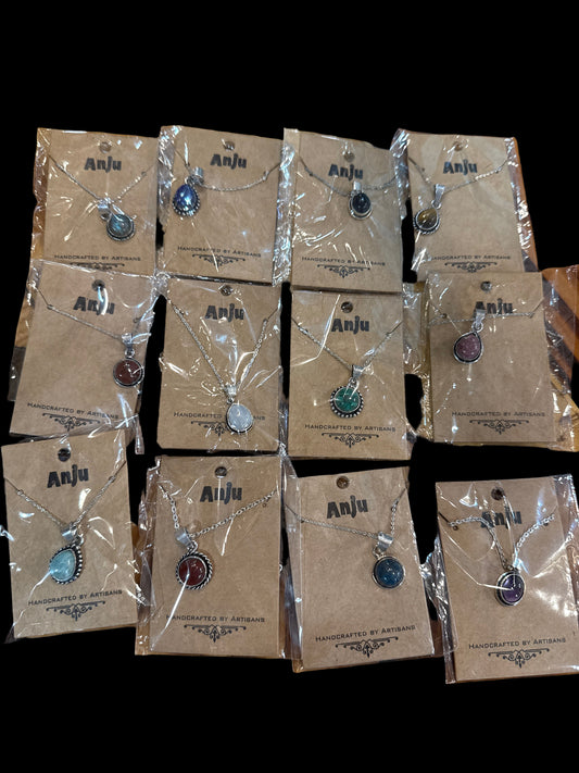 Kasha Semiprecious Drop Pendant Small Stone Necklace Mutiple Stones Available