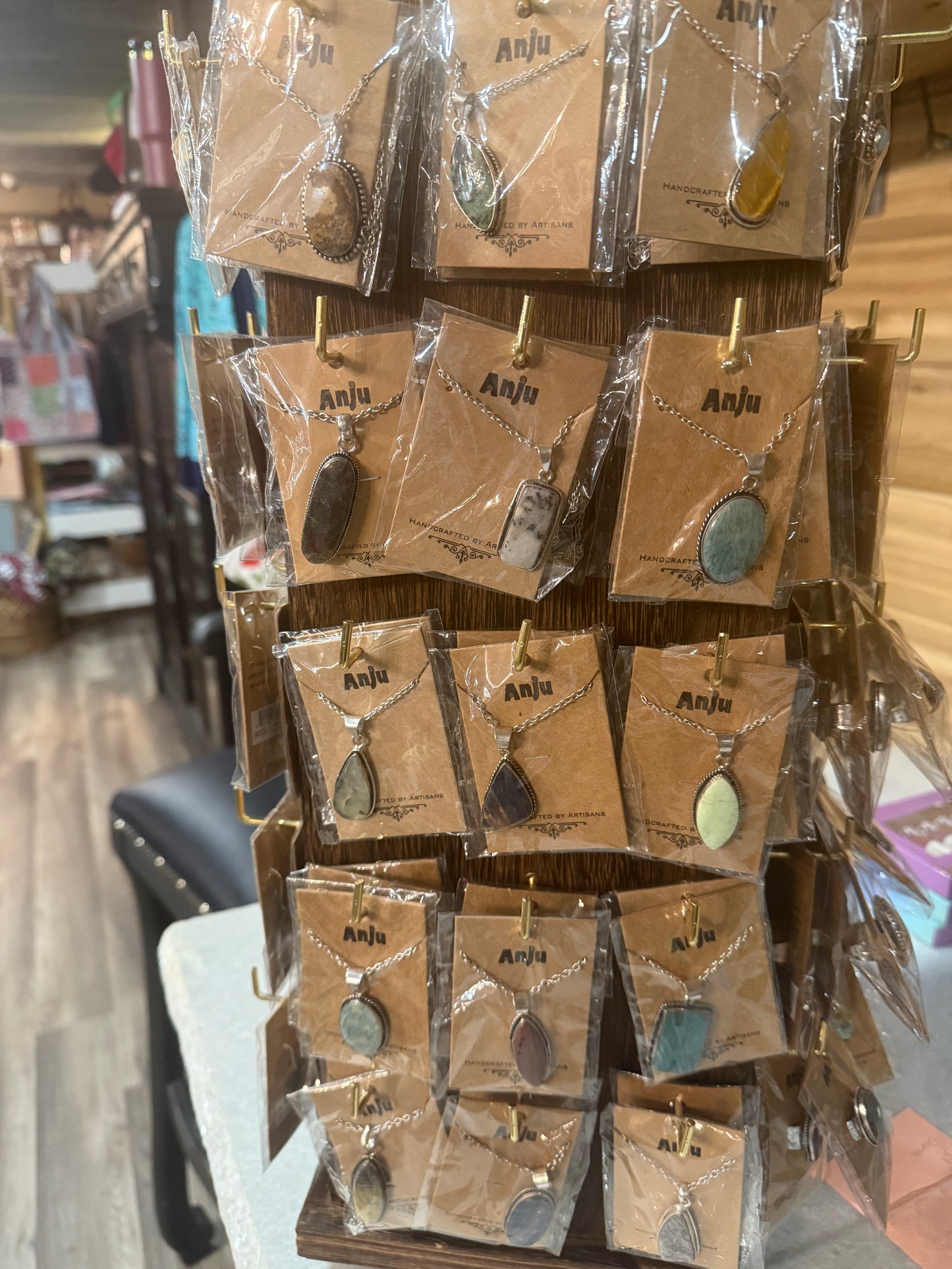 Kasha Semiprecious Drop Pendant Large Stone Necklace Mutiple Stones Available