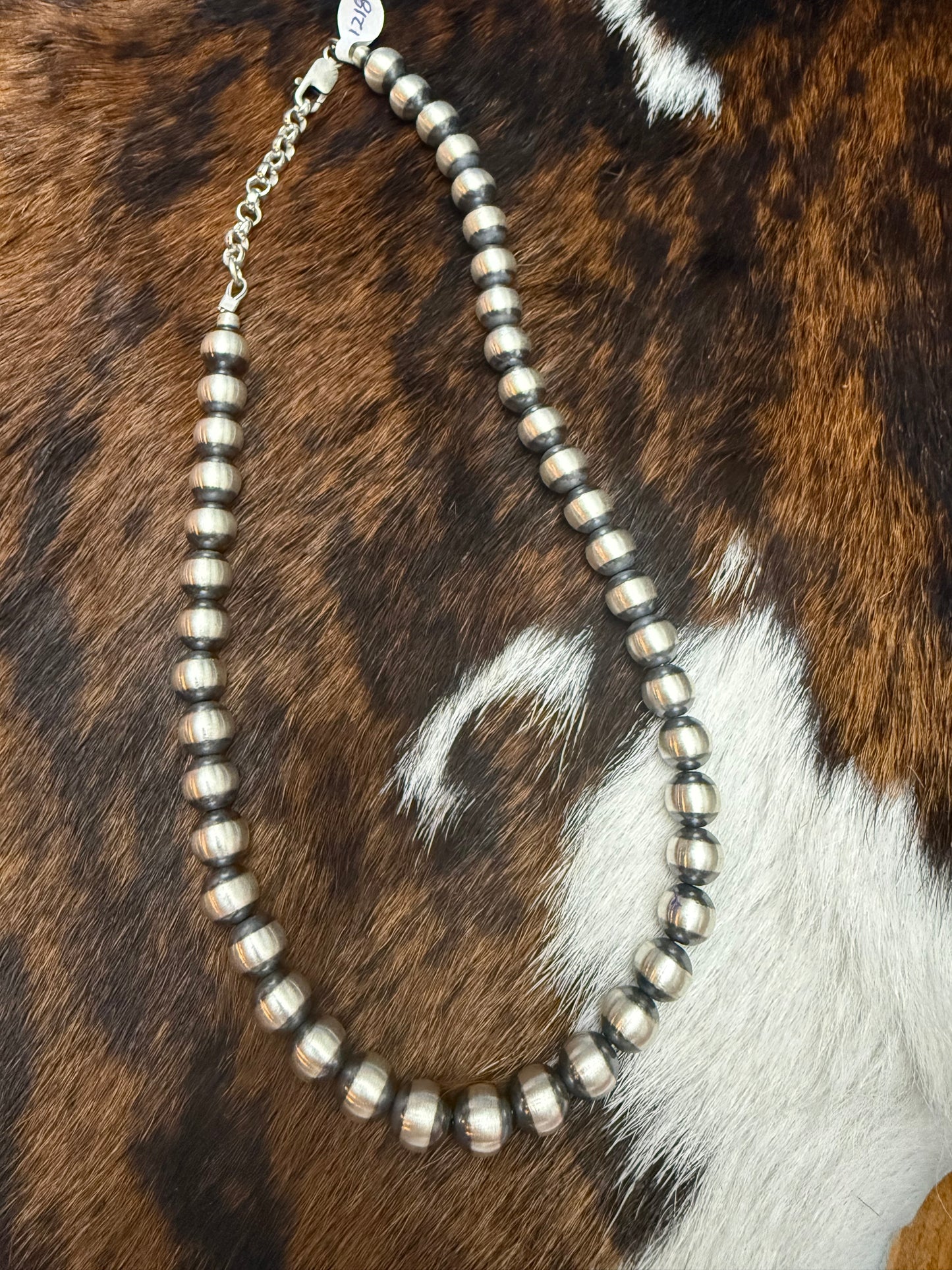 10mm 18” Navajo Sterling Silver Beads