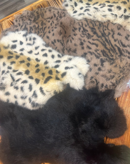 Real Dyed Rabbit Hair Pelts